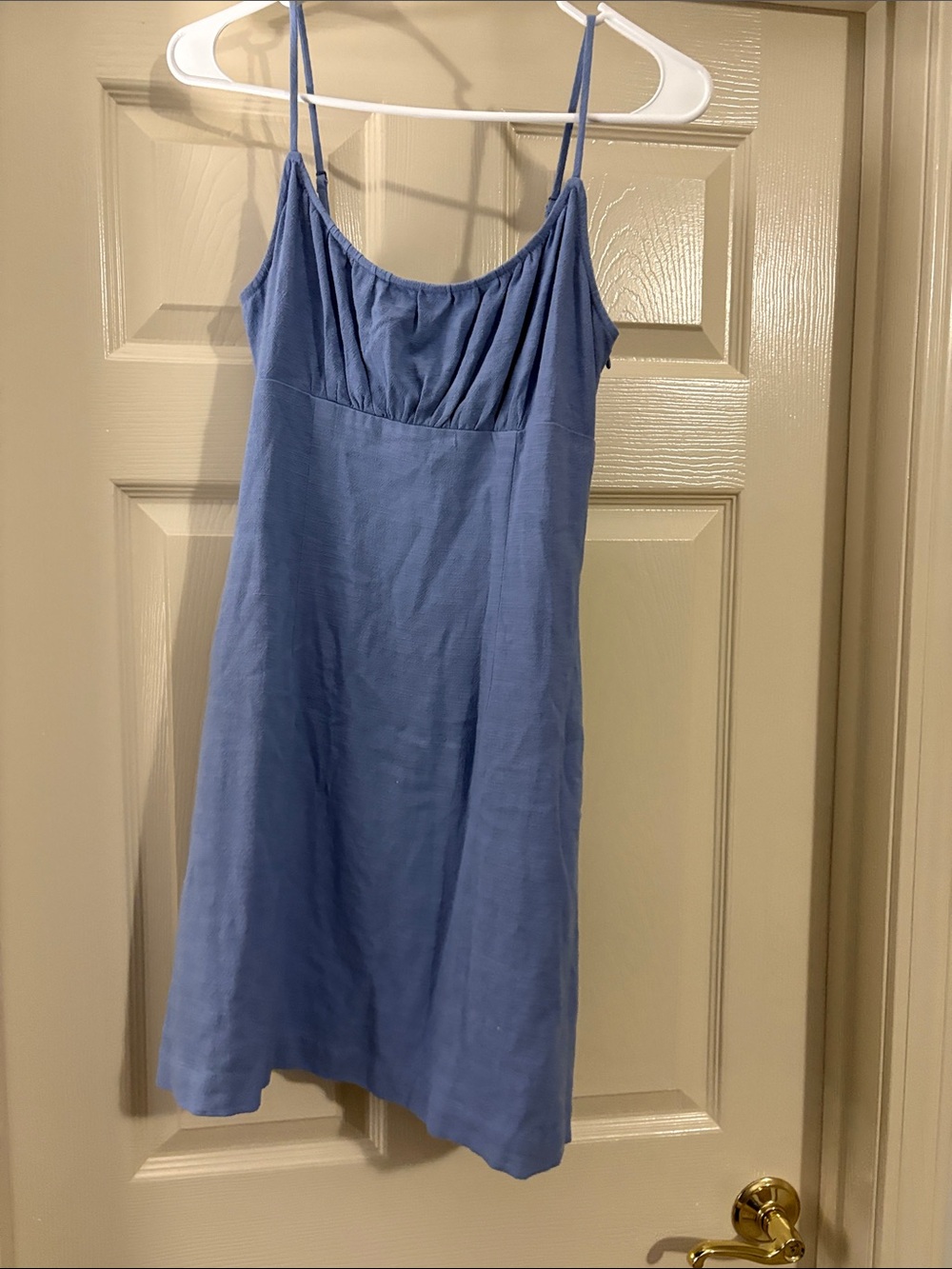 nine britton Blue Spaghetti-Strap Mini Dress